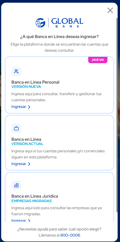 Seleccione Banca Móvil